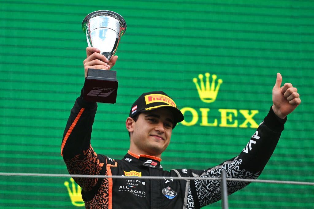 Caio Collet pódio corrida 2 Áustria, F3 2023